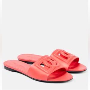 Dolce & Gabbana “Bianca “ interlock slide  Leather Sandals